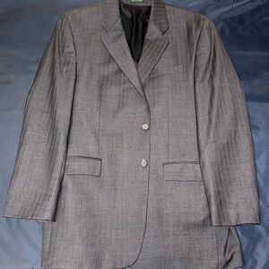 Lauren Ralph Lauren Gray Pinstripe Wool Blazer Men’s 43L Made in Canada